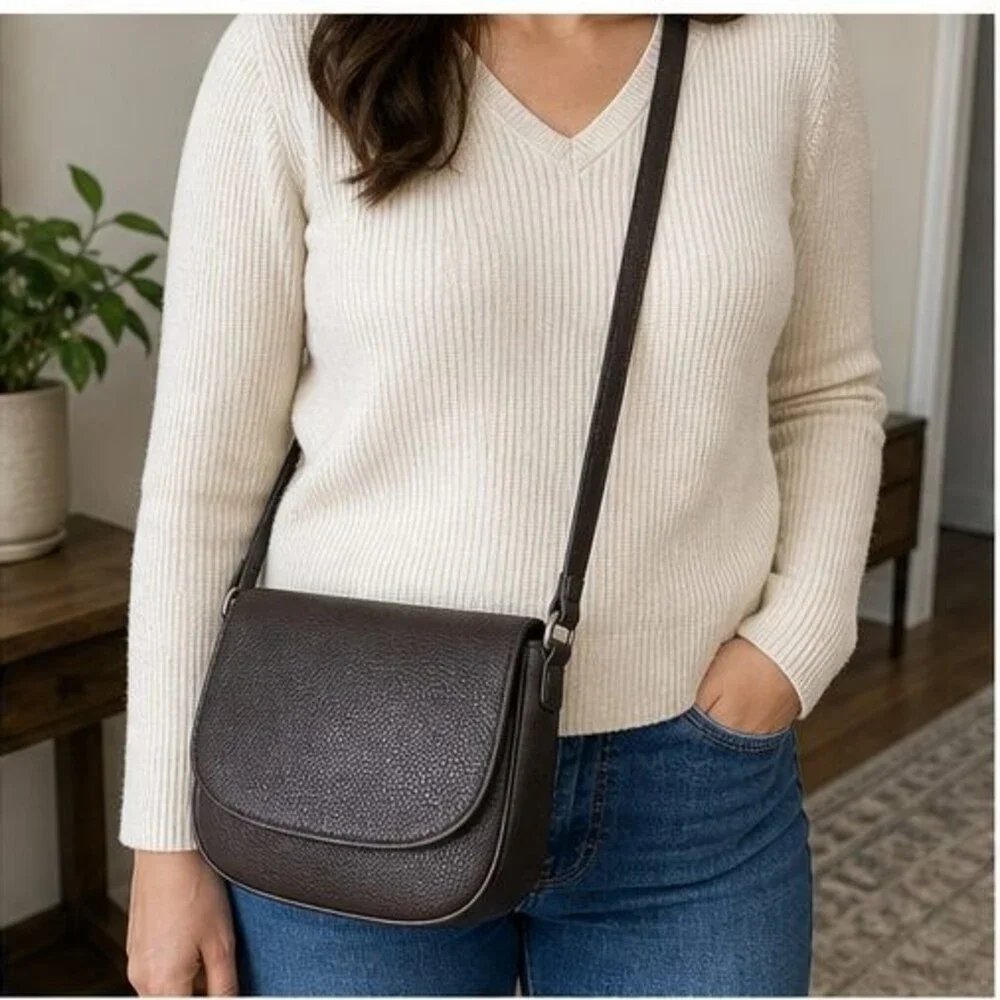 Gray Canvas Crossbody Bag